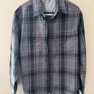 Ridge cut Toughwear Heavyweight Flannel Shirt Button Down Gray Plaid Mens M NWOT